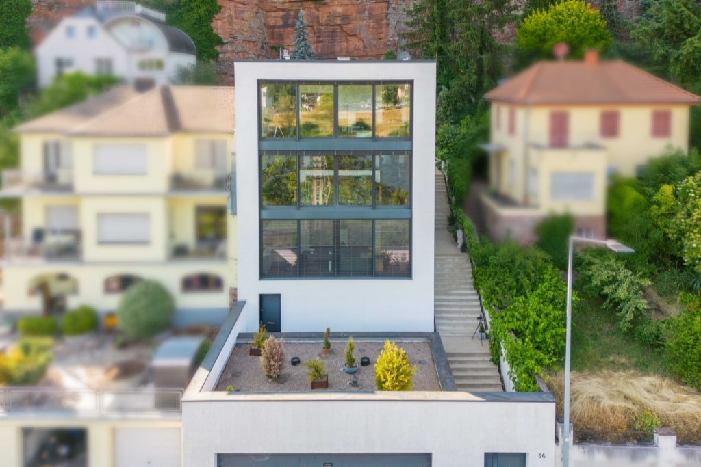 Die Außenansicht eines Einfamilienhauses in Trier.