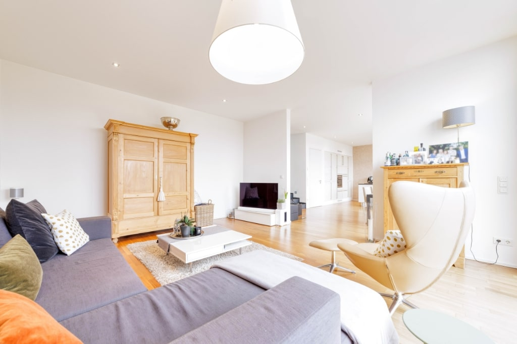 Das Wohnzimmer eines Einfamilienhauses in Mertesdorf.